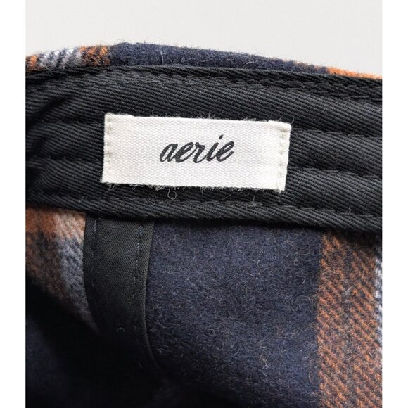 American Eagle Aerie Cheers Plaid Adjustable Strap Hat Cap Orange Blue Flannel - Picture 5 of 5